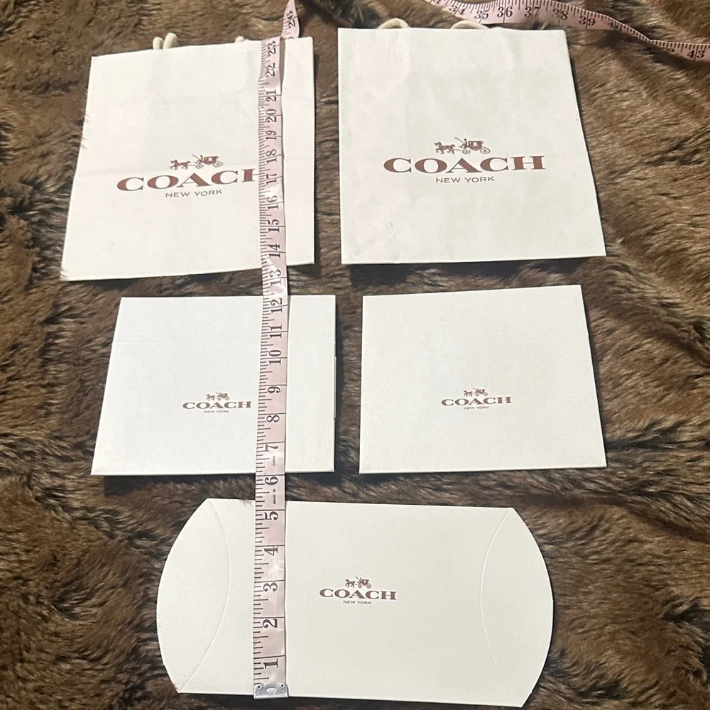 Bundle - 2 Coach Gift Bags & 3 Boxes